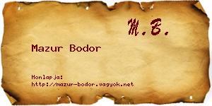 Mazur Bodor névjegykártya